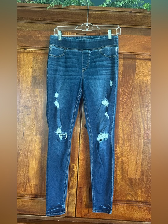 Old Navy Denim - Old Navy Dark Blue Distressed “ROCKSTAR SUPER SKINNY” Jeggings